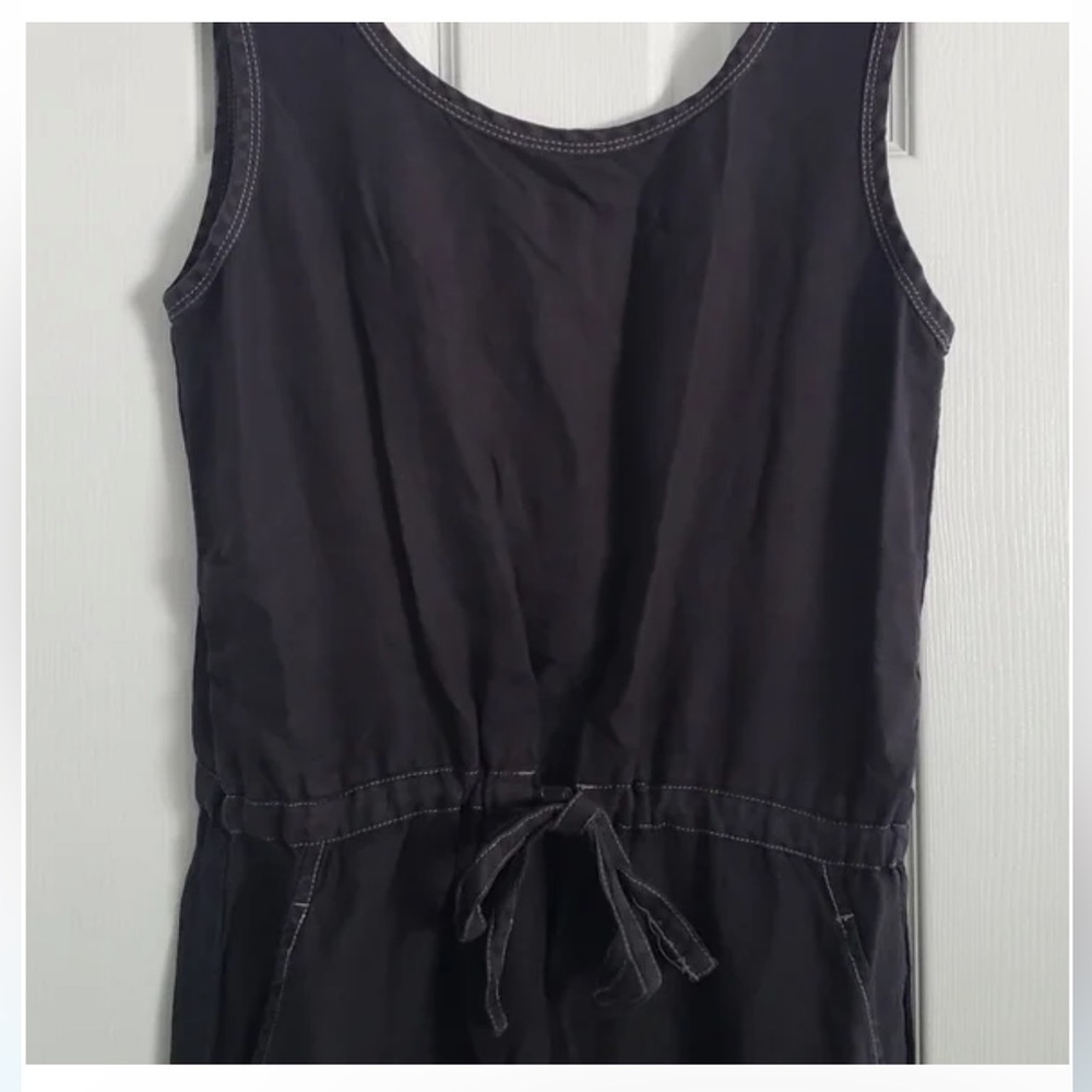 Current/Elliot zip cargo black linen jumpsuit - Picture 6 of 8